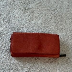 Hobo Orange Leather Wallet